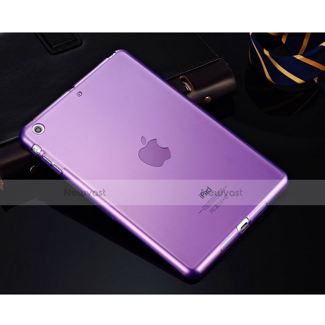 Ultra-thin Transparent Gel Soft Cover for Apple iPad Mini Purple