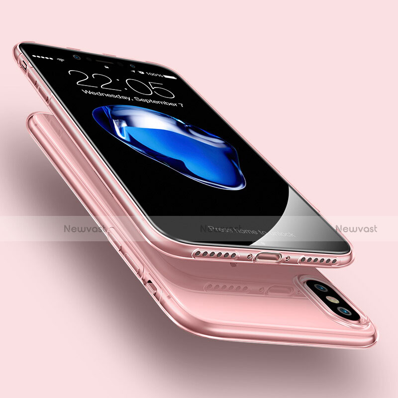 Ultra-thin Transparent Gel Soft Cover for Apple iPhone X Pink