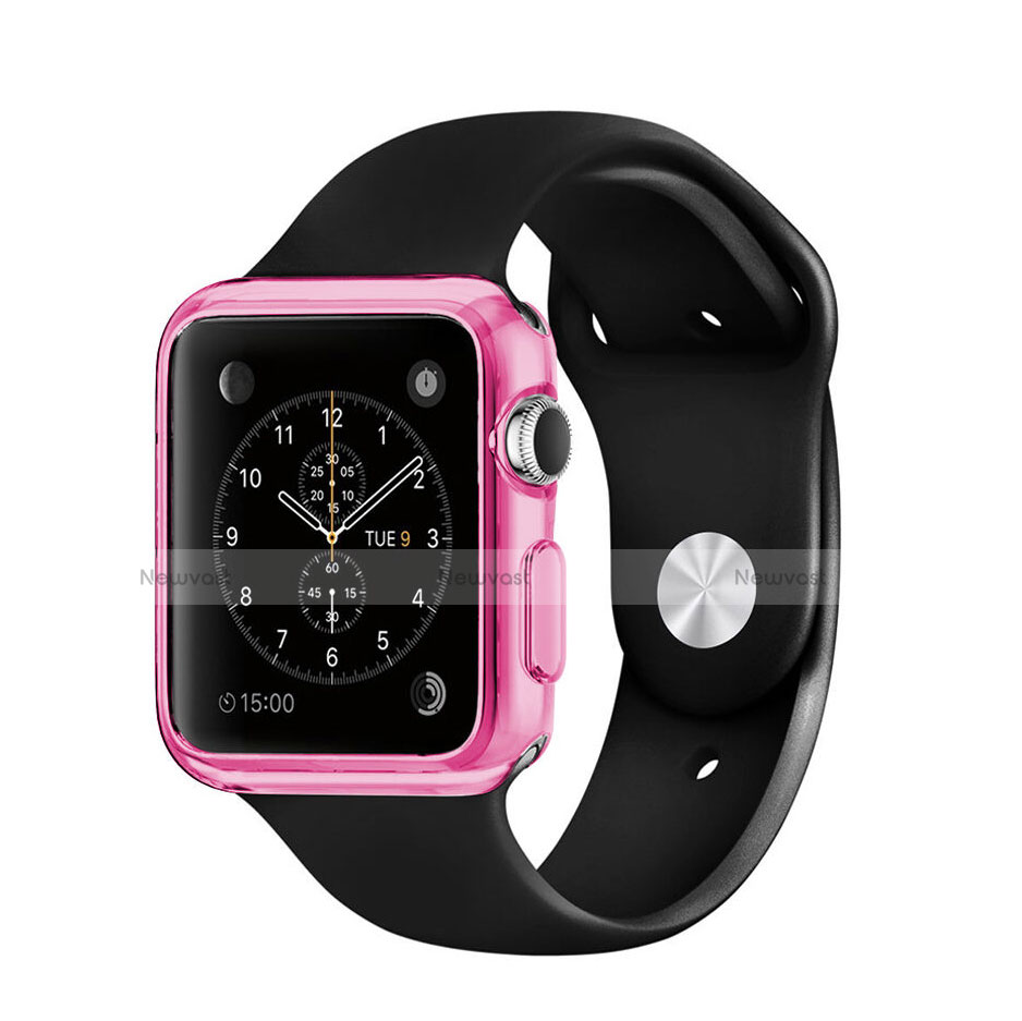 Ultra-thin Transparent Gel Soft Cover for Apple iWatch 3 38mm Pink