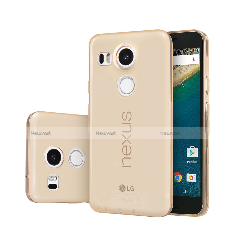 Ultra-thin Transparent Gel Soft Cover for Google Nexus 5X Gold