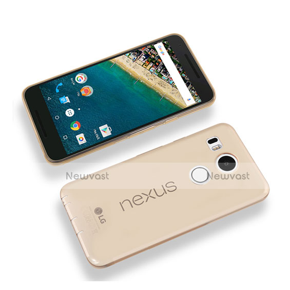 Ultra-thin Transparent Gel Soft Cover for Google Nexus 5X Gold