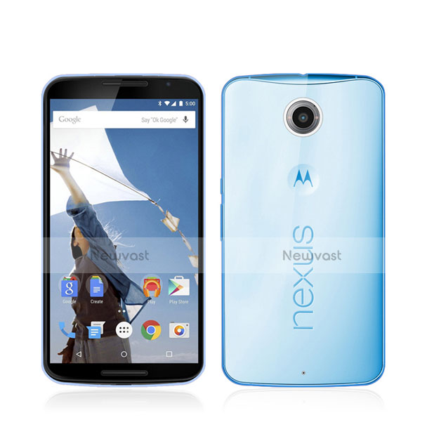 Ultra-thin Transparent Gel Soft Cover for Google Nexus 6 Blue