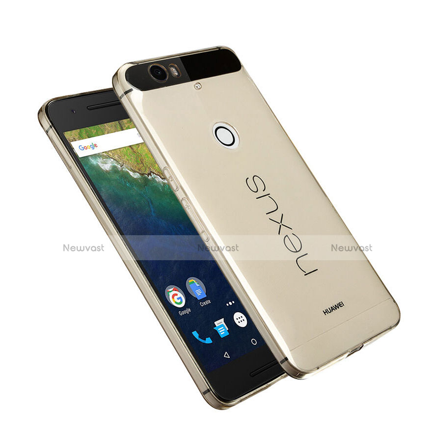 Ultra-thin Transparent Gel Soft Cover for Google Nexus 6P Gold