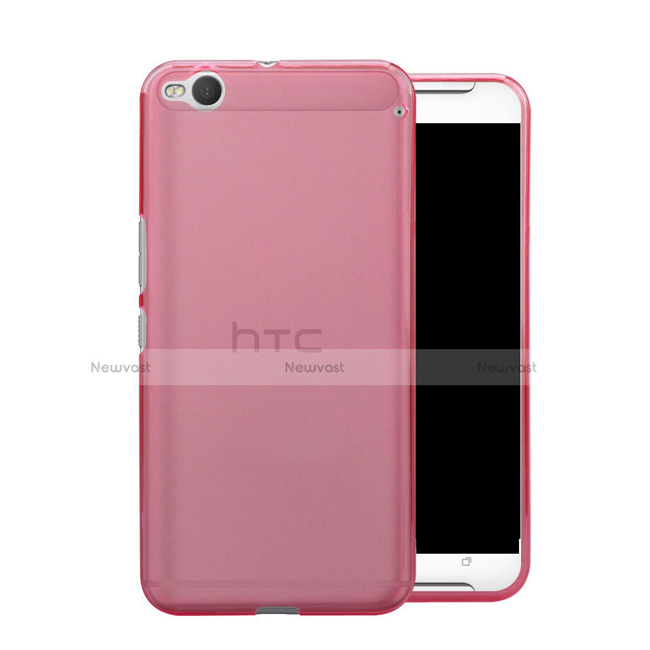 Ultra-thin Transparent Gel Soft Cover for HTC One X9 Pink