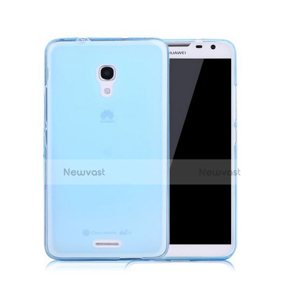 Ultra-thin Transparent Gel Soft Cover for Huawei Ascend Mate 2 Blue