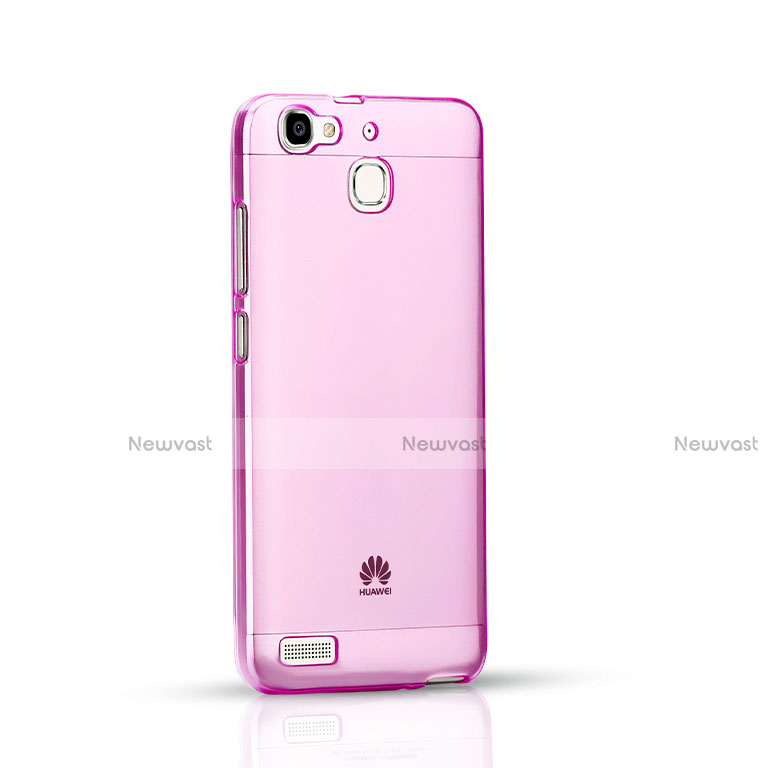 Ultra-thin Transparent Gel Soft Cover for Huawei Enjoy 5S Pink