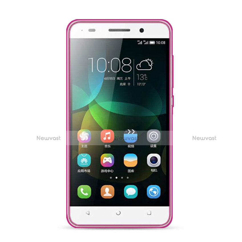 Ultra-thin Transparent Gel Soft Cover for Huawei G Play Mini Pink