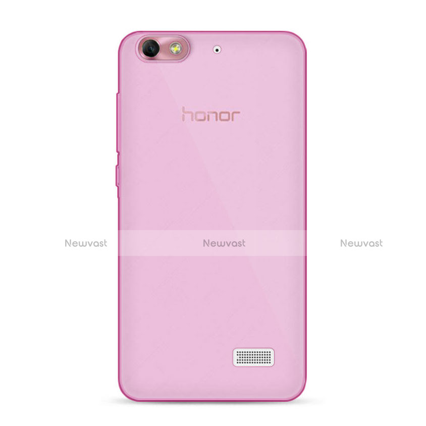 Ultra-thin Transparent Gel Soft Cover for Huawei G Play Mini Pink