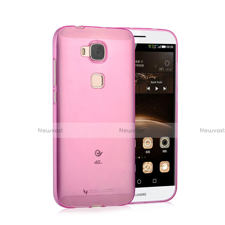 Ultra-thin Transparent Gel Soft Cover for Huawei G7 Plus Pink