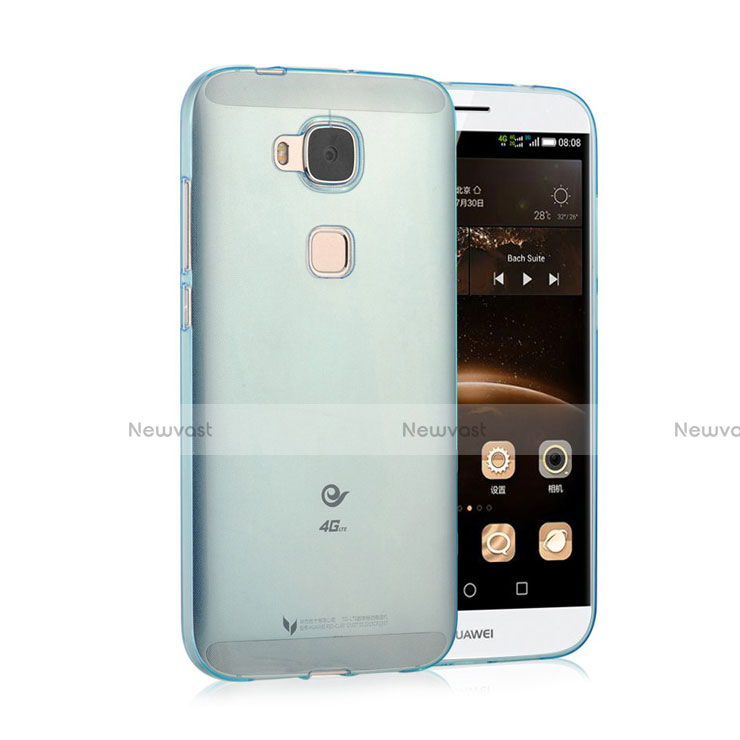 Ultra-thin Transparent Gel Soft Cover for Huawei G8 Blue