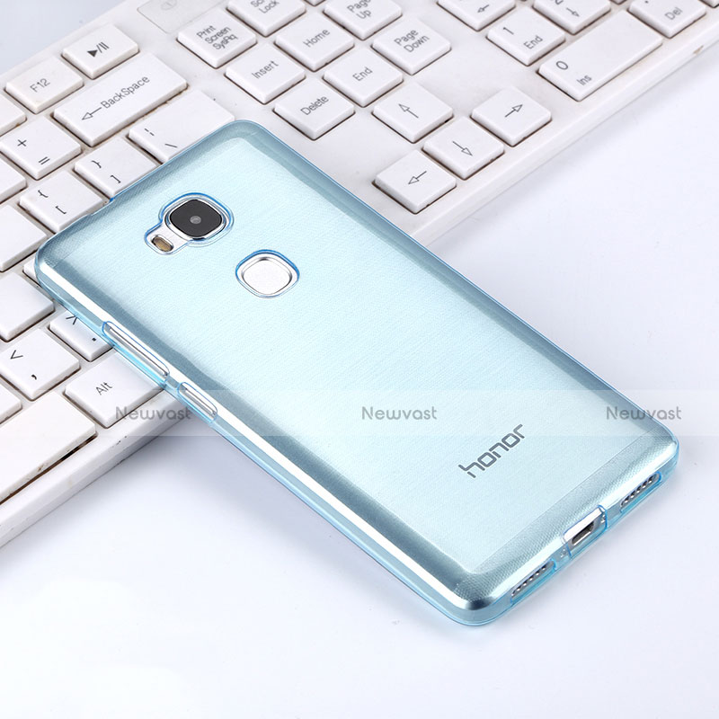 Ultra-thin Transparent Gel Soft Cover for Huawei Honor 5X Blue