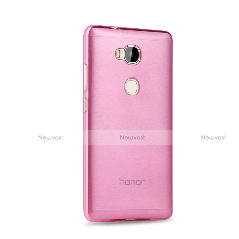 Ultra-thin Transparent Gel Soft Cover for Huawei Honor 5X Pink