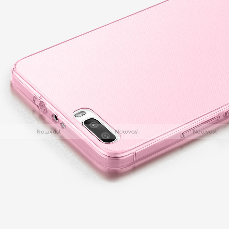 Ultra-thin Transparent Gel Soft Cover for Huawei Honor 6 Plus Pink