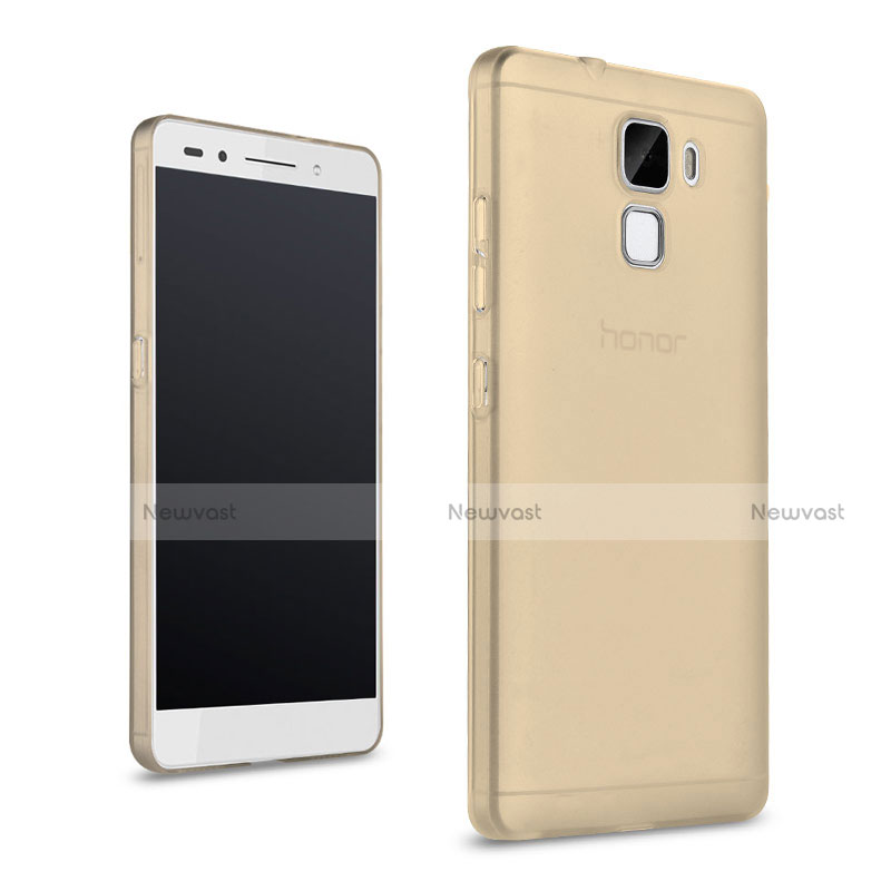 Ultra-thin Transparent Gel Soft Cover for Huawei Honor 7 Dual SIM Gold