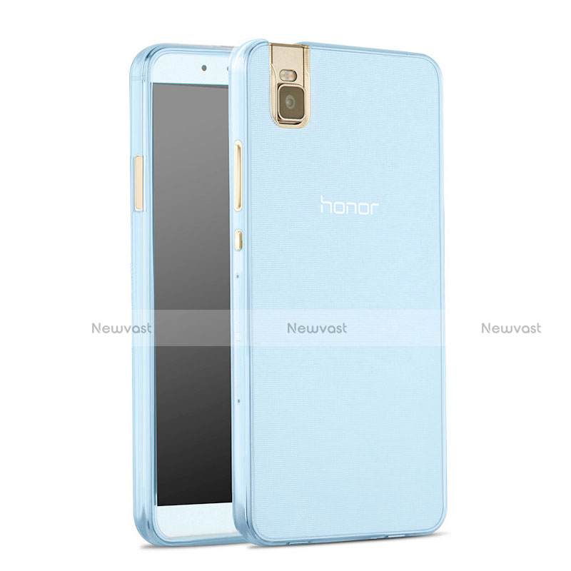 Ultra-thin Transparent Gel Soft Cover for Huawei Honor 7i shot X Blue