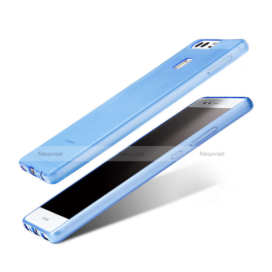 Ultra-thin Transparent Gel Soft Cover for Huawei P9 Blue