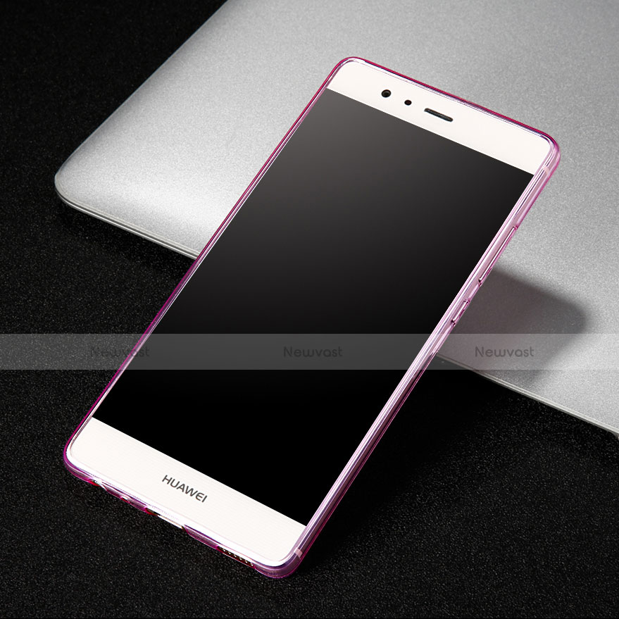 Ultra-thin Transparent Gel Soft Cover for Huawei P9 Pink