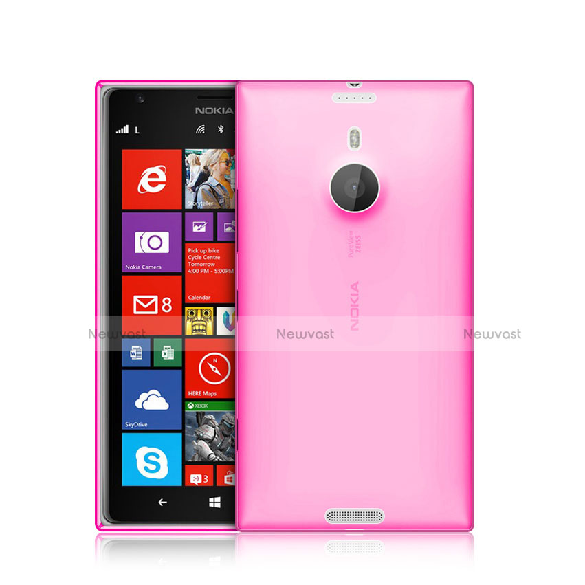 Ultra-thin Transparent Gel Soft Cover for Nokia Lumia 1520 Pink