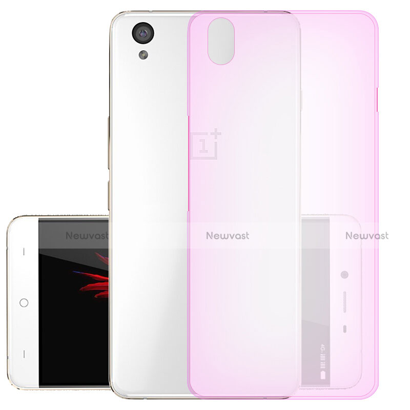 Ultra-thin Transparent Gel Soft Cover for OnePlus X Pink