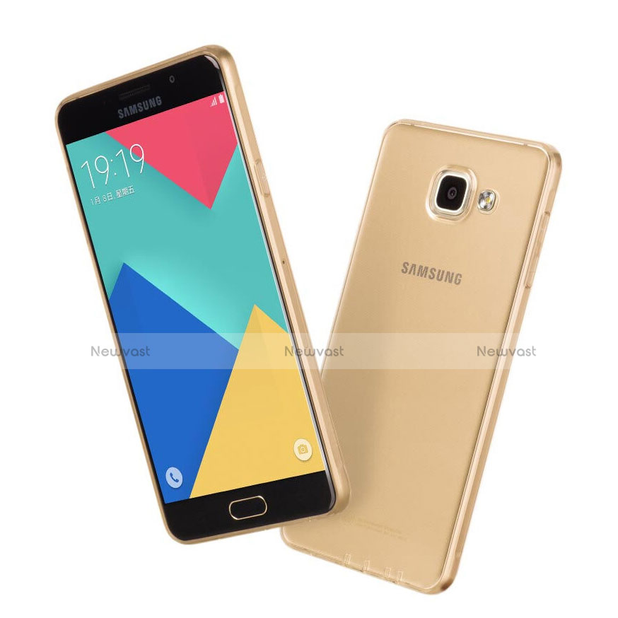 Ultra-thin Transparent Gel Soft Cover for Samsung Galaxy A7 (2016) A7100 Gold