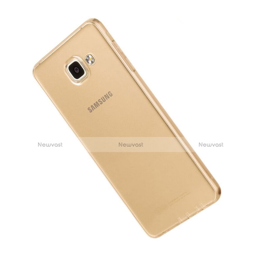 Ultra-thin Transparent Gel Soft Cover for Samsung Galaxy A7 (2016) A7100 Gold