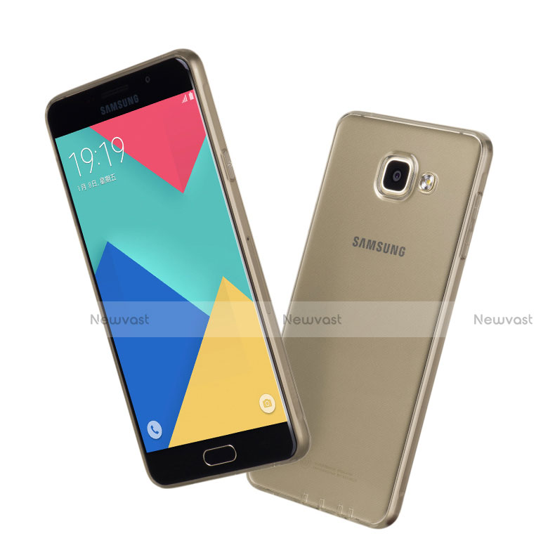 Ultra-thin Transparent Gel Soft Cover for Samsung Galaxy A7 (2016) A7100 Gray