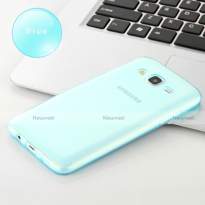 Ultra-thin Transparent Gel Soft Cover for Samsung Galaxy J7 SM-J700F J700H Blue