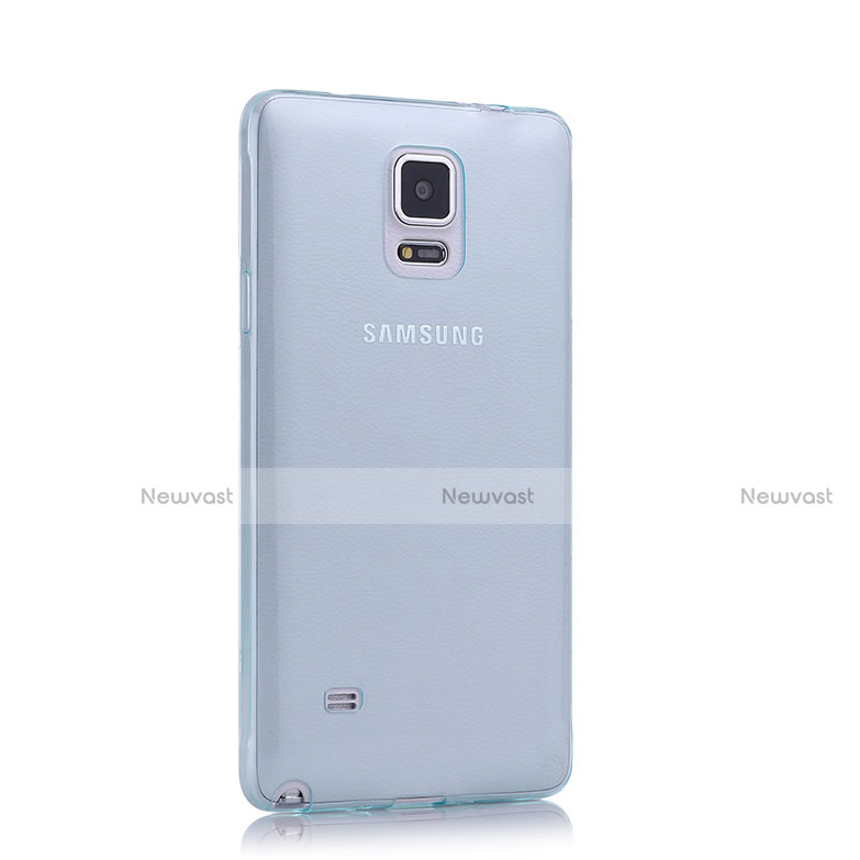 Ultra-thin Transparent Gel Soft Cover for Samsung Galaxy Note 4 Duos N9100 Dual SIM Blue