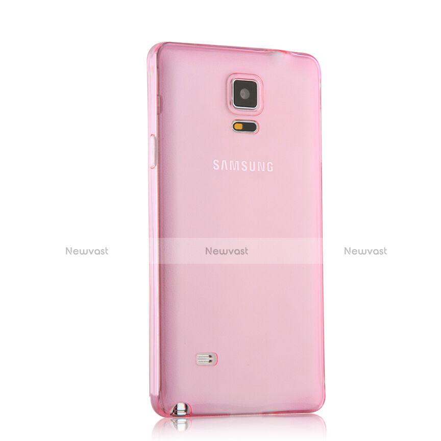 Ultra-thin Transparent Gel Soft Cover for Samsung Galaxy Note 4 Duos N9100 Dual SIM Pink