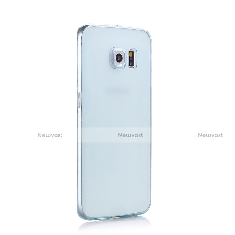 Ultra-thin Transparent Gel Soft Cover for Samsung Galaxy S6 Edge+ Plus SM-G928F Blue