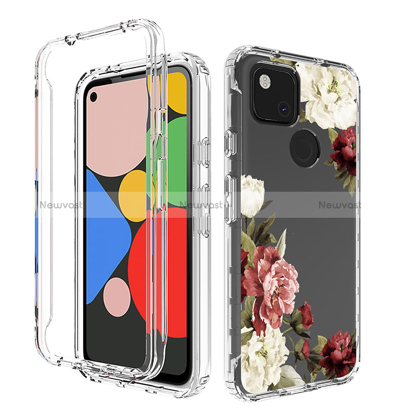 Ultra-thin Transparent Gel Soft Matte Finish Front and Back Case 360 Degrees Cover for Google Pixel 4a Brown