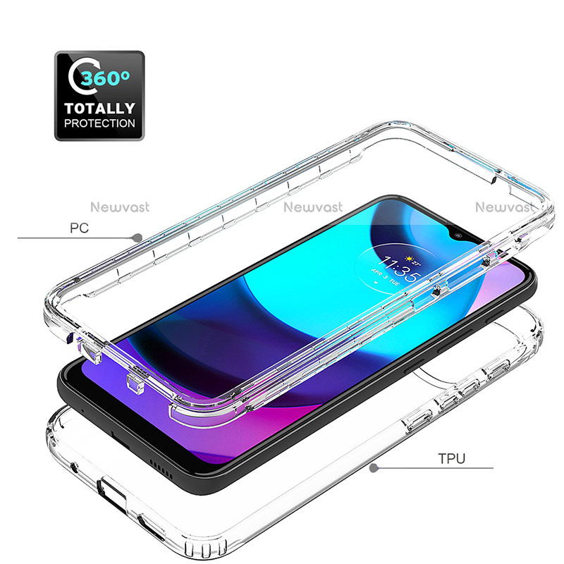 Ultra-thin Transparent Gel Soft Matte Finish Front and Back Case 360 Degrees Cover for Motorola Moto E20 Clear