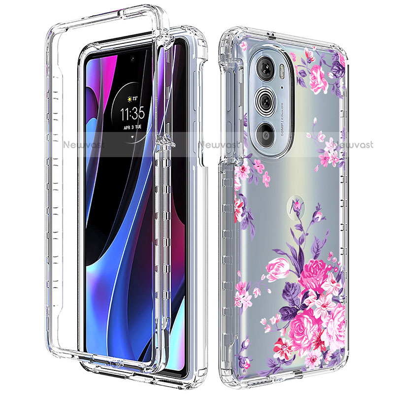 Ultra-thin Transparent Gel Soft Matte Finish Front and Back Case 360 Degrees Cover for Motorola Moto Edge 30 Pro 5G