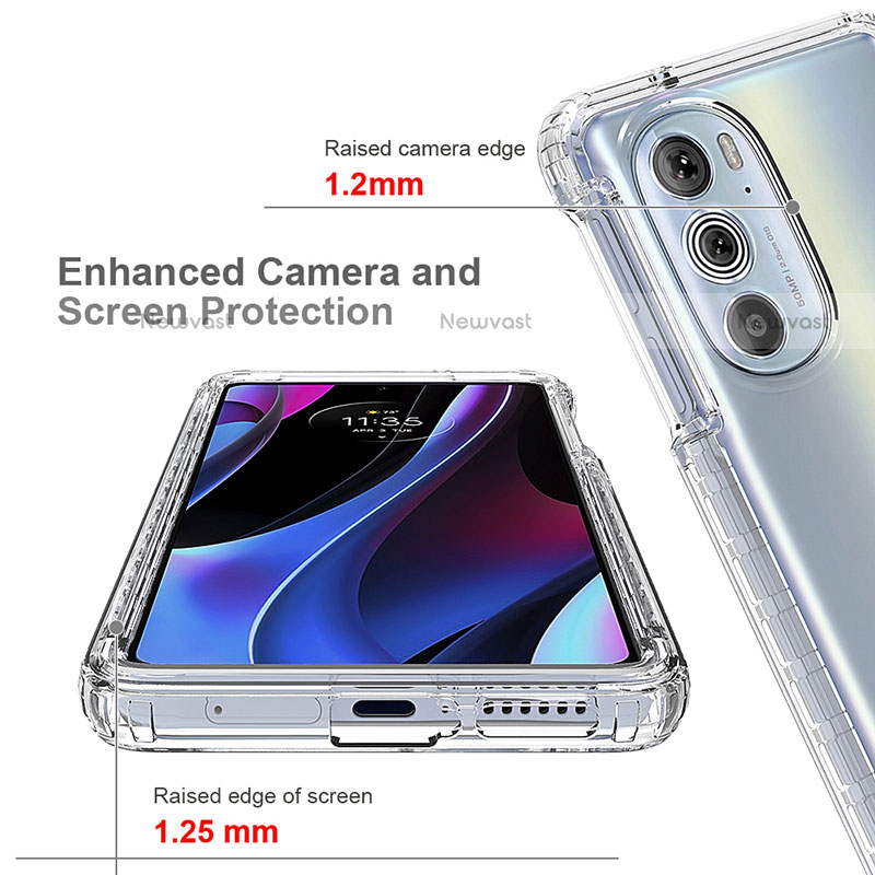 Ultra-thin Transparent Gel Soft Matte Finish Front and Back Case 360 Degrees Cover for Motorola Moto Edge 30 Pro 5G Clear