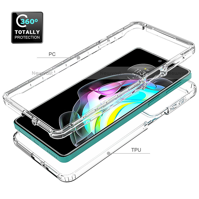 Ultra-thin Transparent Gel Soft Matte Finish Front and Back Case 360 Degrees Cover for Motorola Moto Edge Lite 5G Clear