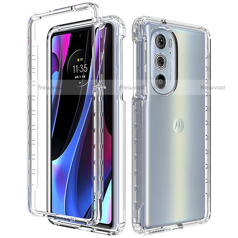 Ultra-thin Transparent Gel Soft Matte Finish Front and Back Case 360 Degrees Cover for Motorola Moto Edge Plus (2022) 5G Clear