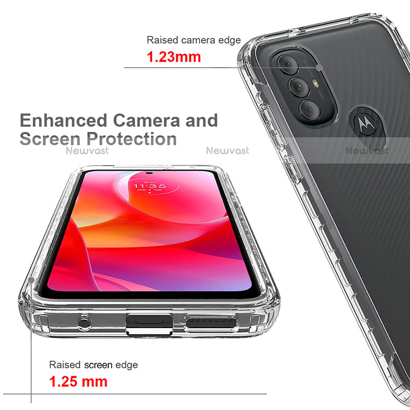 Ultra-thin Transparent Gel Soft Matte Finish Front and Back Case 360 Degrees Cover for Motorola Moto G Power (2022) Clear
