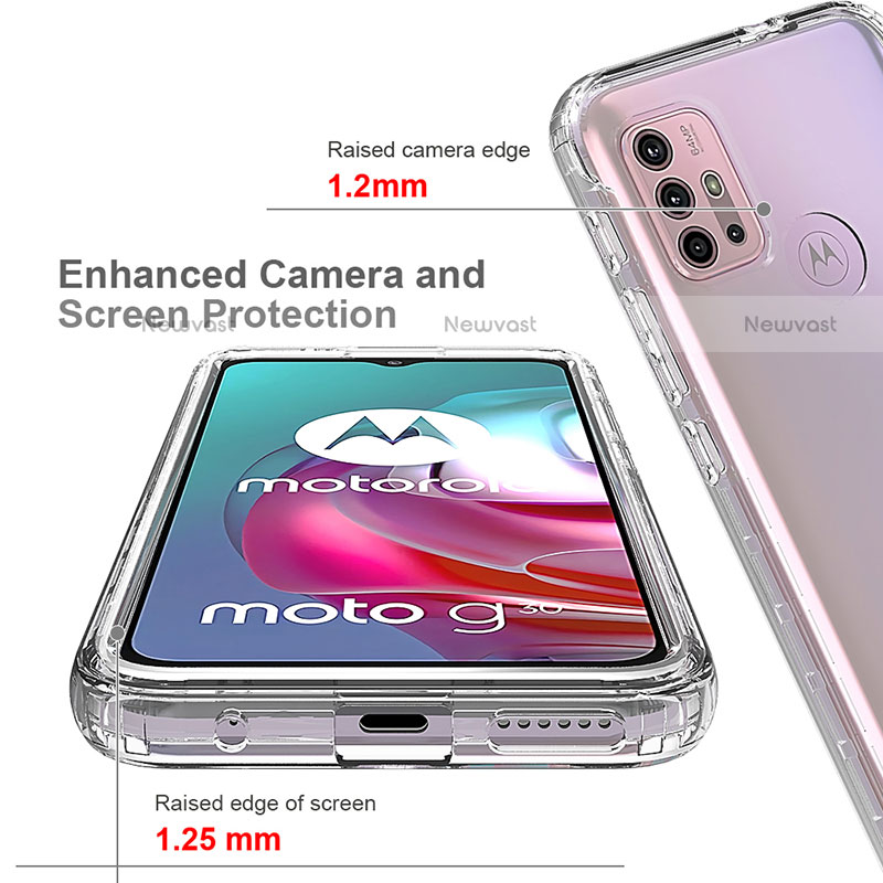 Ultra-thin Transparent Gel Soft Matte Finish Front and Back Case 360 Degrees Cover for Motorola Moto G10 Clear