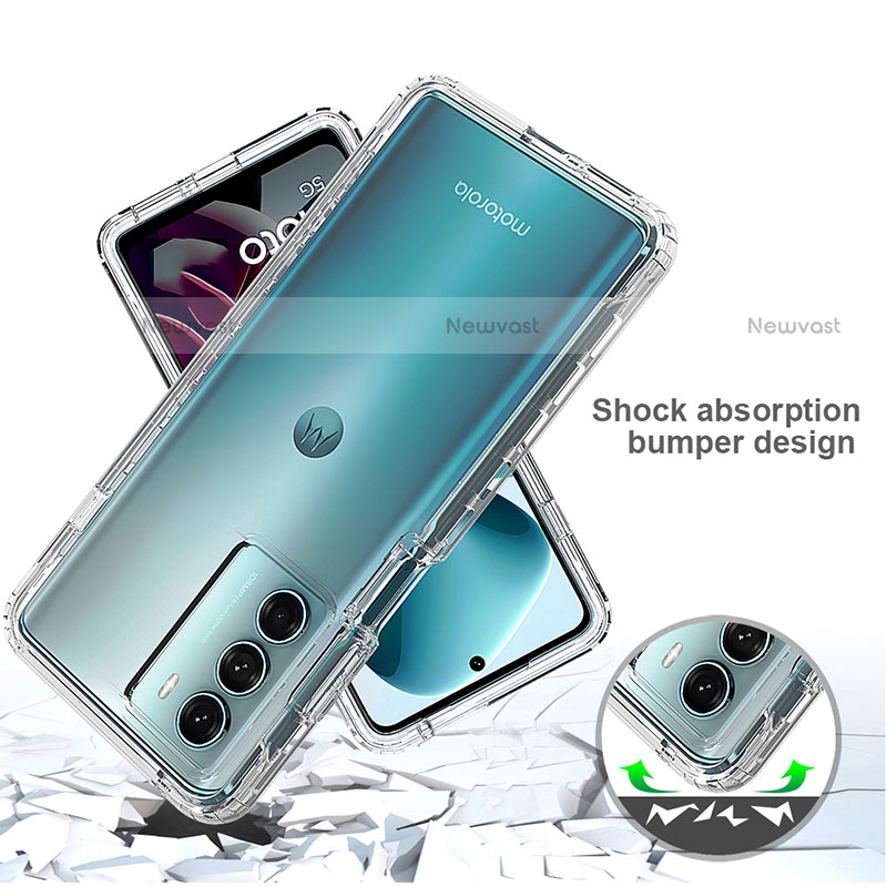 Ultra-thin Transparent Gel Soft Matte Finish Front and Back Case 360 Degrees Cover for Motorola Moto G200 5G Clear