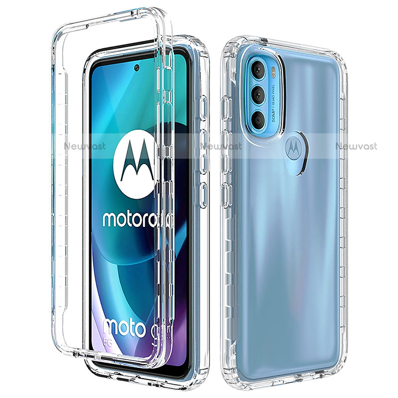 Ultra-thin Transparent Gel Soft Matte Finish Front and Back Case 360 Degrees Cover for Motorola Moto G71 5G Clear