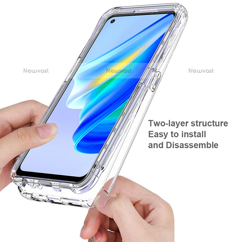 Ultra-thin Transparent Gel Soft Matte Finish Front and Back Case 360 Degrees Cover for Oppo A74 4G Clear