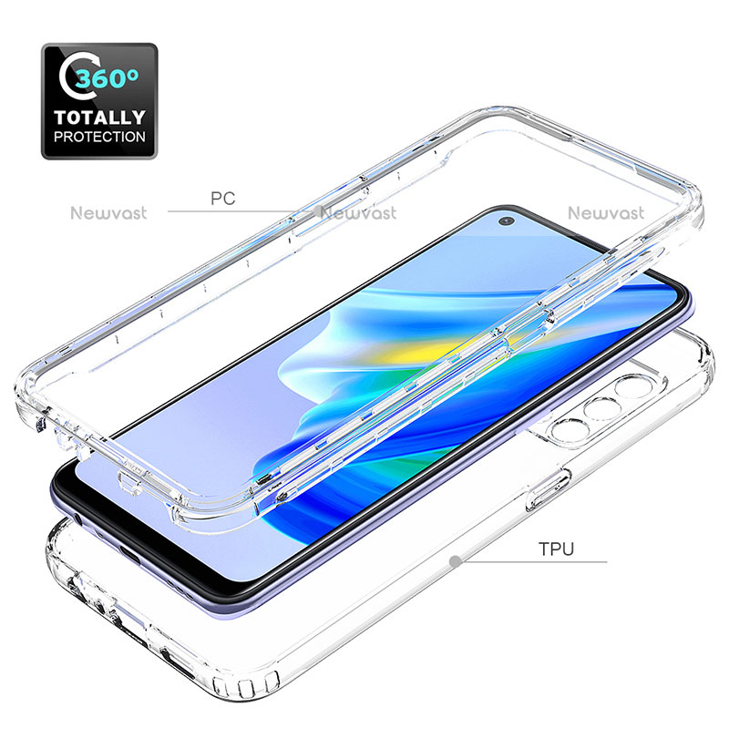 Ultra-thin Transparent Gel Soft Matte Finish Front and Back Case 360 Degrees Cover for Oppo A74 4G Clear