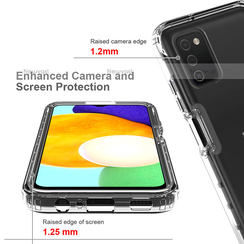 Ultra-thin Transparent Gel Soft Matte Finish Front and Back Case 360 Degrees Cover for Samsung Galaxy A02s Clear