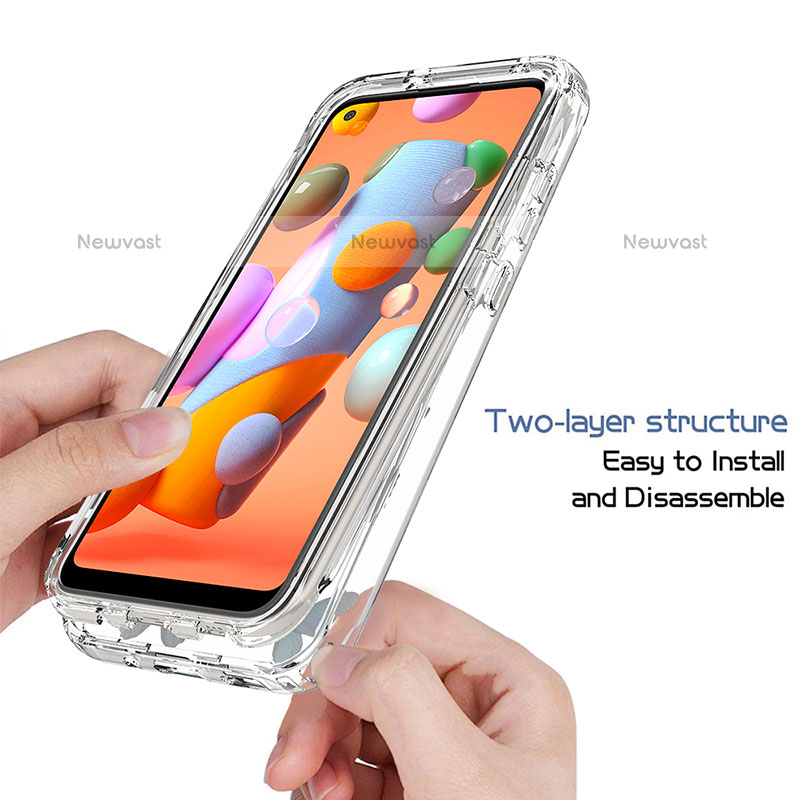 Ultra-thin Transparent Gel Soft Matte Finish Front and Back Case 360 Degrees Cover for Samsung Galaxy A11