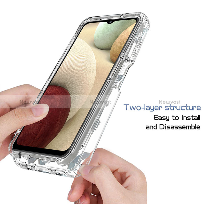 Ultra-thin Transparent Gel Soft Matte Finish Front and Back Case 360 Degrees Cover for Samsung Galaxy A12 Nacho