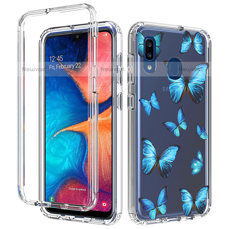 Ultra-thin Transparent Gel Soft Matte Finish Front and Back Case 360 Degrees Cover for Samsung Galaxy A20