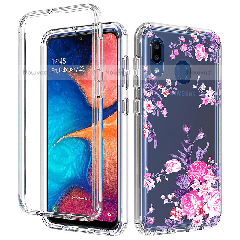 Ultra-thin Transparent Gel Soft Matte Finish Front and Back Case 360 Degrees Cover for Samsung Galaxy A20