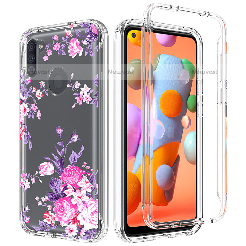 Ultra-thin Transparent Gel Soft Matte Finish Front and Back Case 360 Degrees Cover for Samsung Galaxy M11