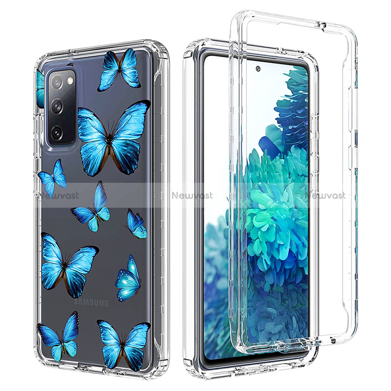 Ultra-thin Transparent Gel Soft Matte Finish Front and Back Case 360 Degrees Cover for Samsung Galaxy S20 FE 5G Blue