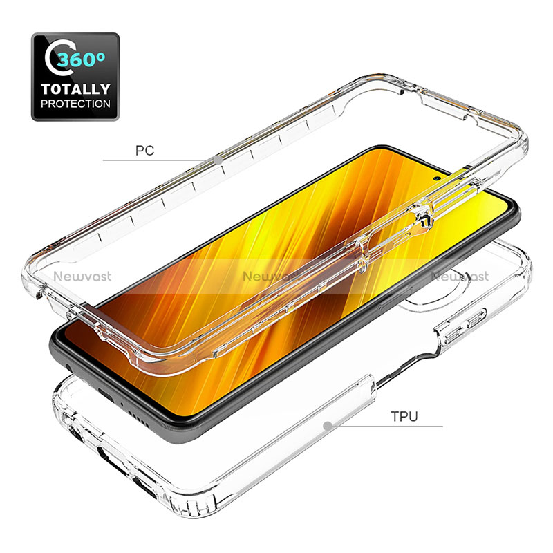Ultra-thin Transparent Gel Soft Matte Finish Front and Back Case 360 Degrees Cover for Xiaomi Poco X3 Pro Clear